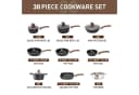 Kitchen Academy Topf-Set 30-tlg. Schwarz Aluminium Granit Antihaft Induktion Bild 1