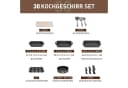 Kitchen Academy Topf-Set 30-tlg. Schwarz Aluminium Granit Antihaft Induktion Bild 3