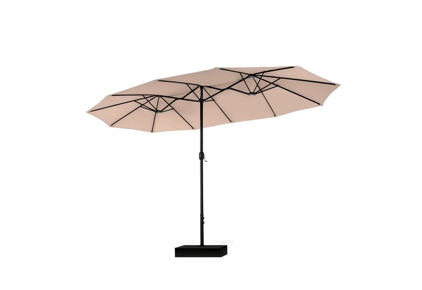 PHI VILLA Rechteckiger Marktschirm Beige mit Kurbel - Bild 2