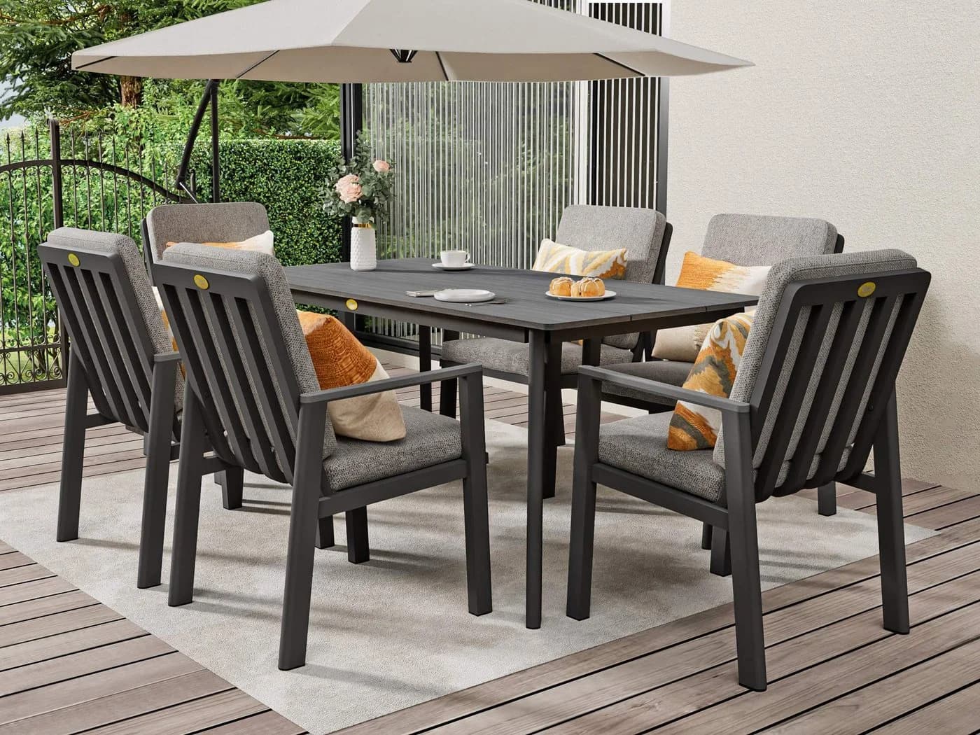 MeXo Gartenlounge-Set 7-tlg. Aluminium - Bild 2