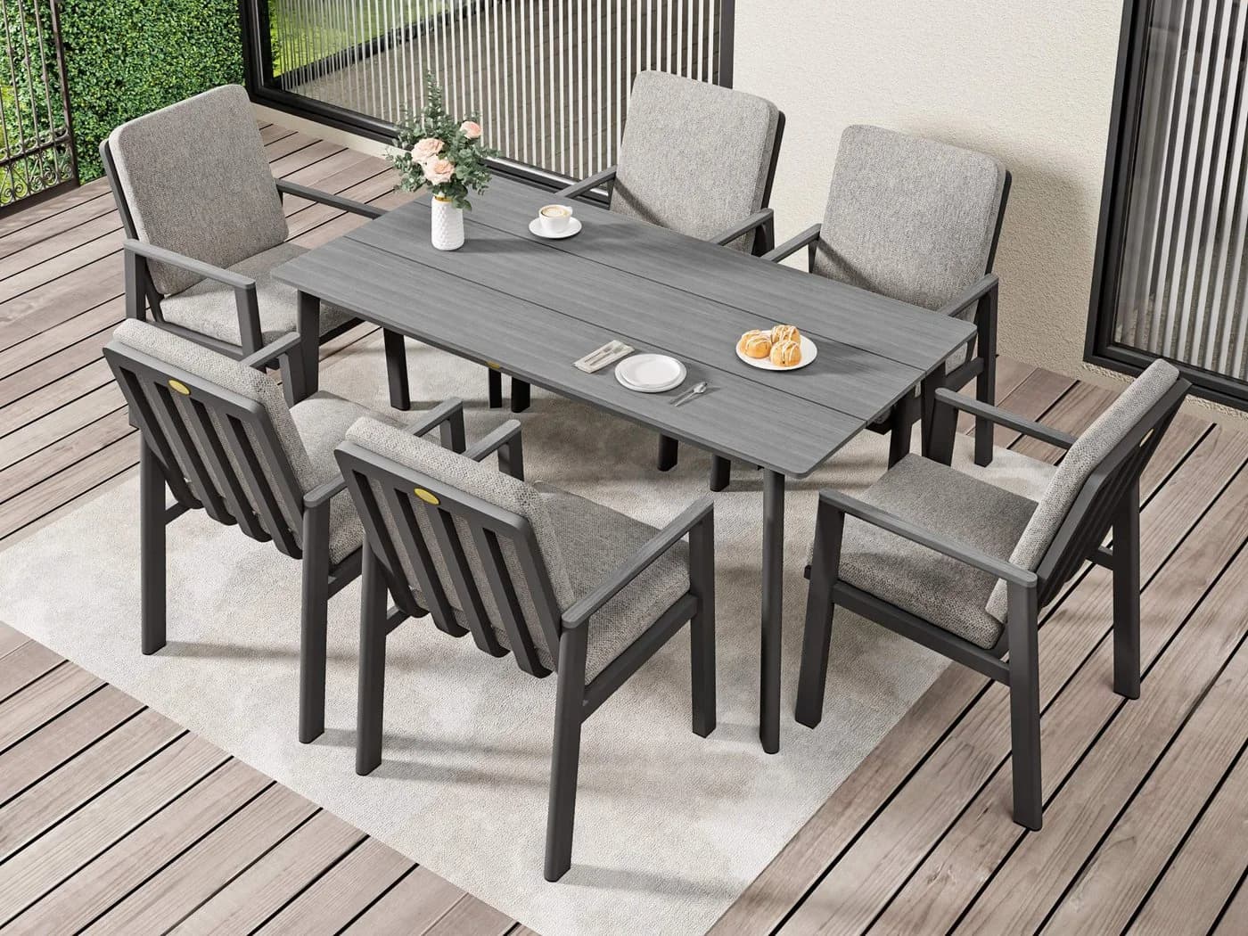 MeXo Gartenlounge-Set 7-tlg. Aluminium - Bild 3