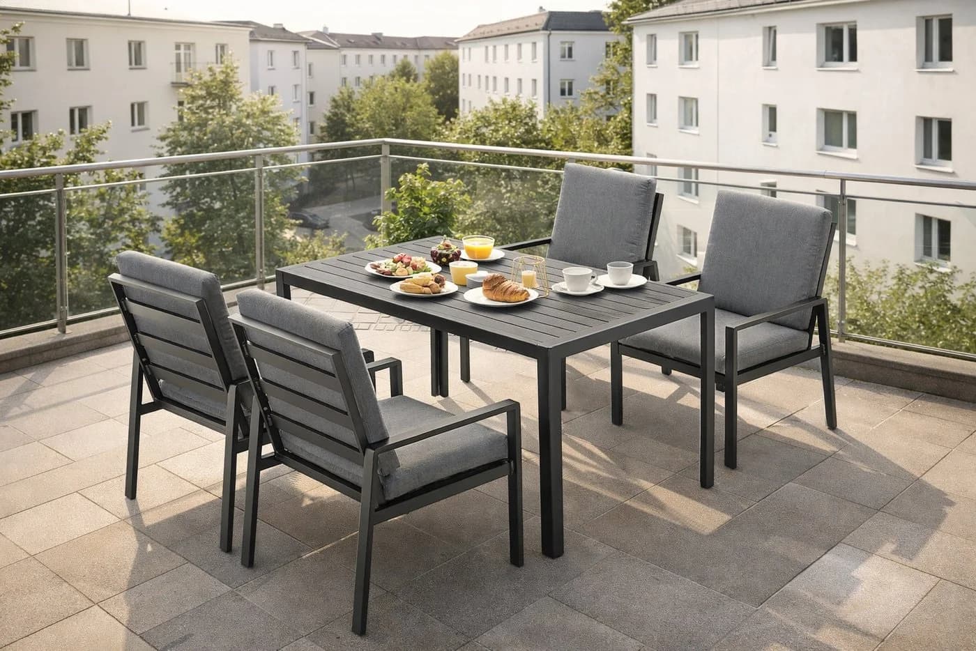 MeXo Gartenlounge-Set Aluminium Wetterfest - Bild 2