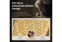 PHI VILLA Gartenlounge-Set 4-tlg. Gelb PE Rattan Schmiedeeisen Akazie Bild 1