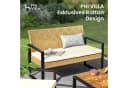 PHI VILLA Gartenlounge-Set 4-tlg. Gelb PE Rattan Schmiedeeisen Akazie Bild 3