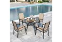 PHI VILLA Garten-Essgruppe Beige Aluminium Rattan Bild 2