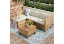 PHI VILLA Gartenlounge-Set 4-tlg. Beige PE-Rattan mit Kissen Bild 2