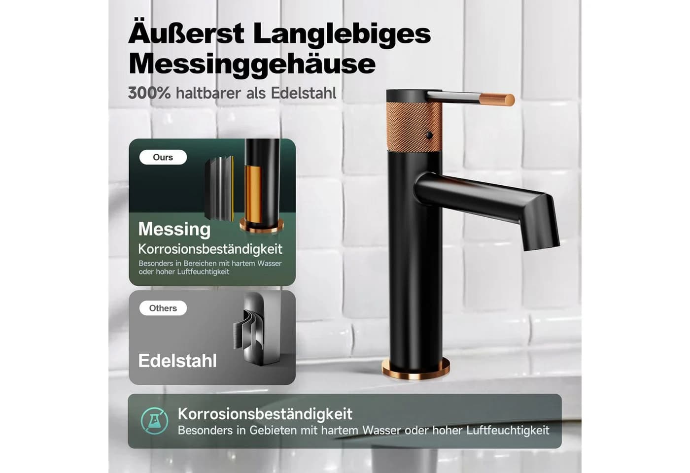 Alphabath Waschtischarmatur Einhebel Messing Silbrige Oberfläche