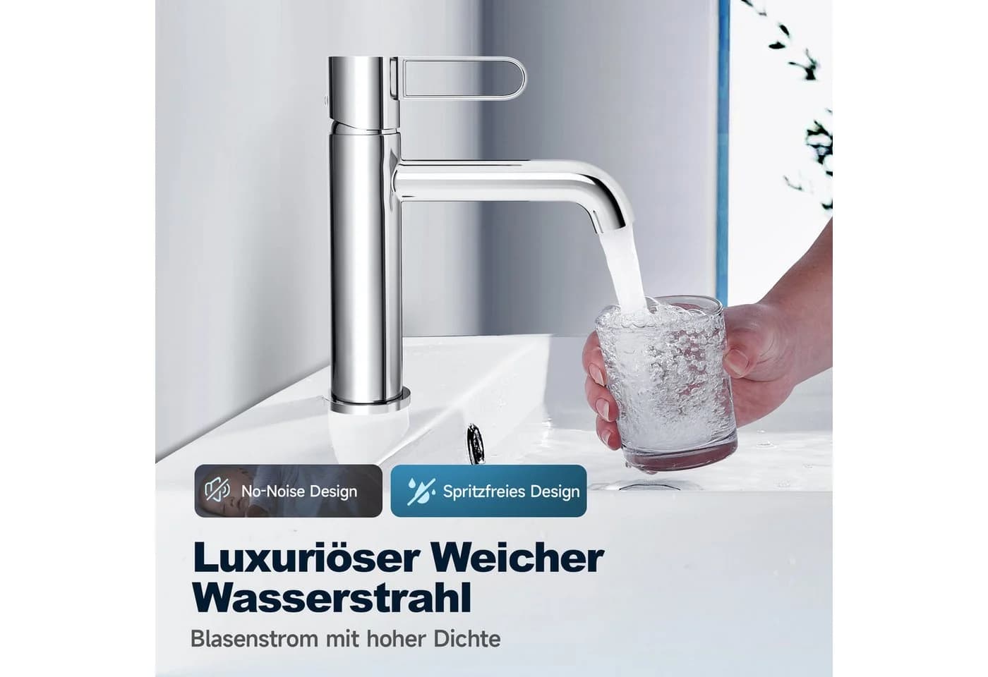 Alphabath Waschtischarmatur Einhebelmischer Chrom Messing - Bild 5