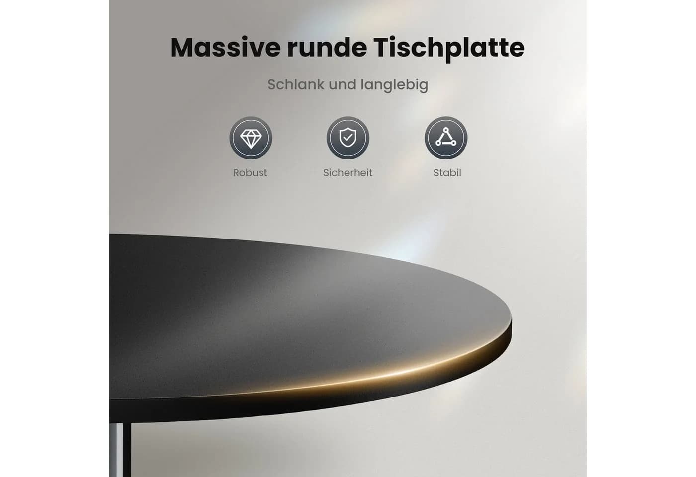 PHI VILLA Gartentisch Schwarz Metall Quadratisch/Rund - Bild 5