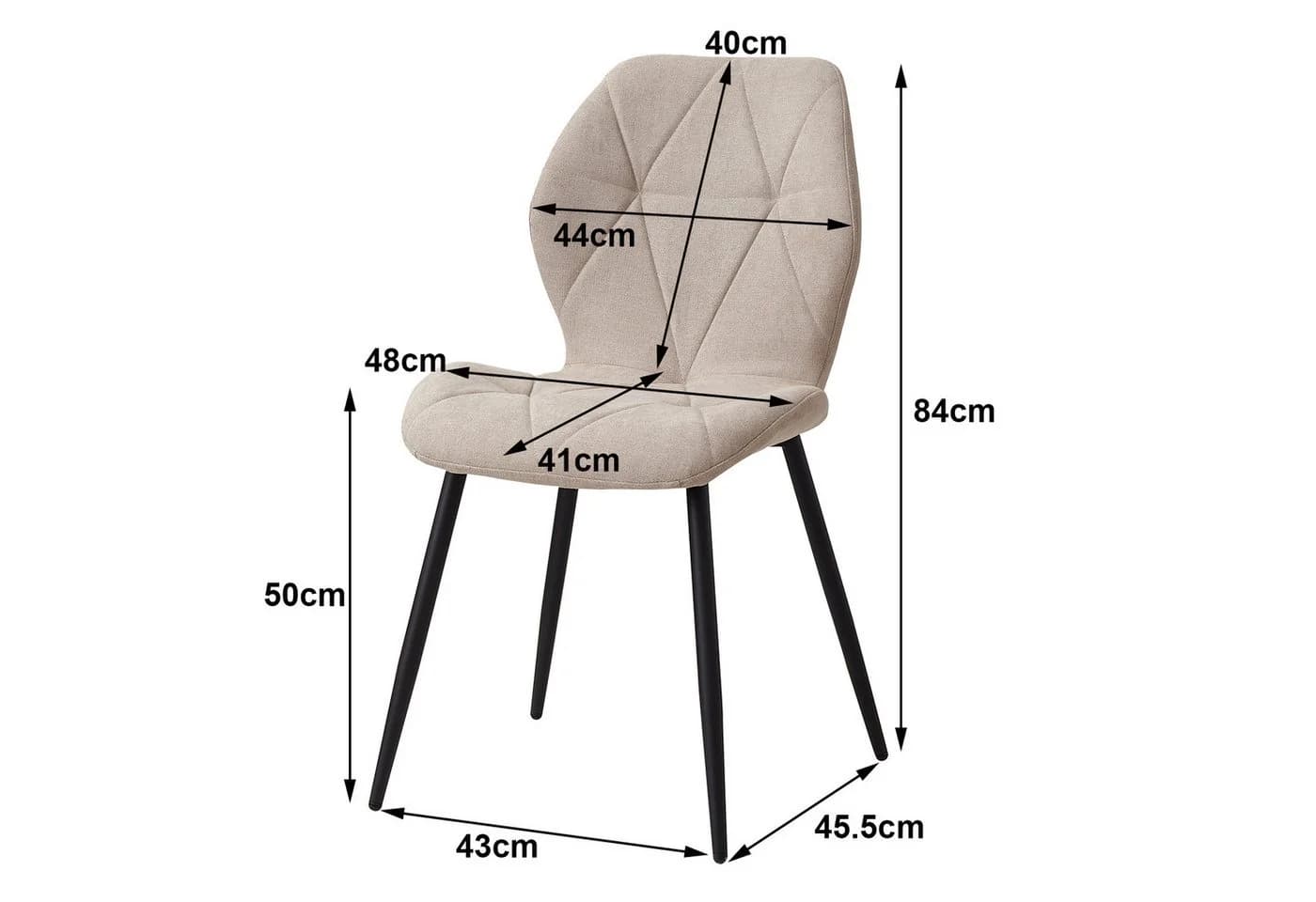 GrandCA HOME Esszimmerstuhl 4er-Set Beige Skandinavisch - Bild 4