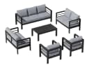 MeXo Gartenlounge-Set 8-tlg. Aluminium Schwarz mit Kissen Bild 1