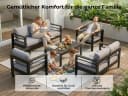MeXo Gartenlounge-Set 8-tlg. Aluminium Schwarz mit Kissen Bild 5