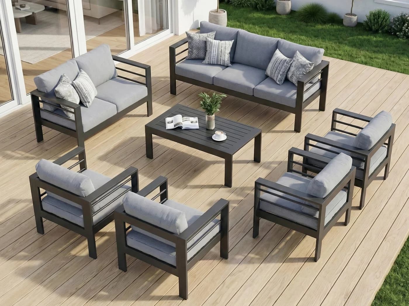 MeXo Gartenlounge-Set 8-10 Personen Aluminium Outdoor - Bild 2