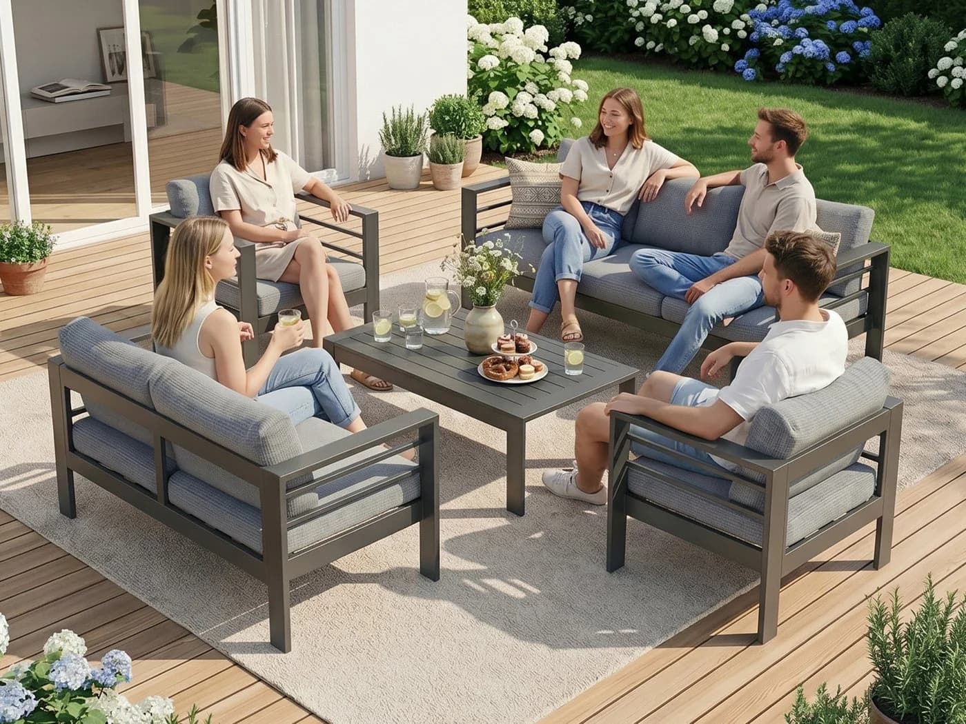 MeXo Gartenlounge-Set 8-10 Personen Aluminium Outdoor - Bild 4