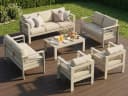 MeXo Gartenlounge-Set XXL Aluminium Outdoor 6-tlg. Beige Bild 2