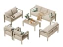 MeXo Gartenlounge-Set XXL Aluminium Outdoor 6-tlg. Beige Bild 3