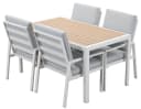 MeXo Gartenlounge-Set Aluminium Outdoor 5-tlg. Polywood Tisch & Auflagen Bild 1