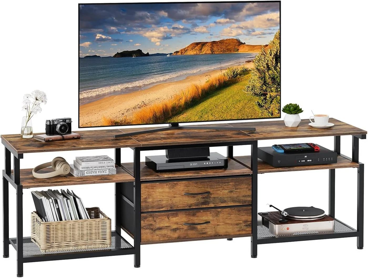Hoobro Lowboard TV-Schrank, Sideboard, Gaming TV Board für Fernseher bis 75 Zoll - Bild 2