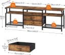 Hoobro Lowboard TV-Schrank, Sideboard, Gaming TV Board für Fernseher bis 75 Zoll Bild 3
