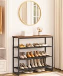 Hoobro Schuhregal 4-stufig Metallgestell 3 Oxford-Ablagen Holzpaneel Bild 1