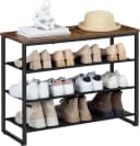 Hoobro Schuhregal 4-stufig Metallgestell 3 Oxford-Ablagen Holzpaneel Bild 2