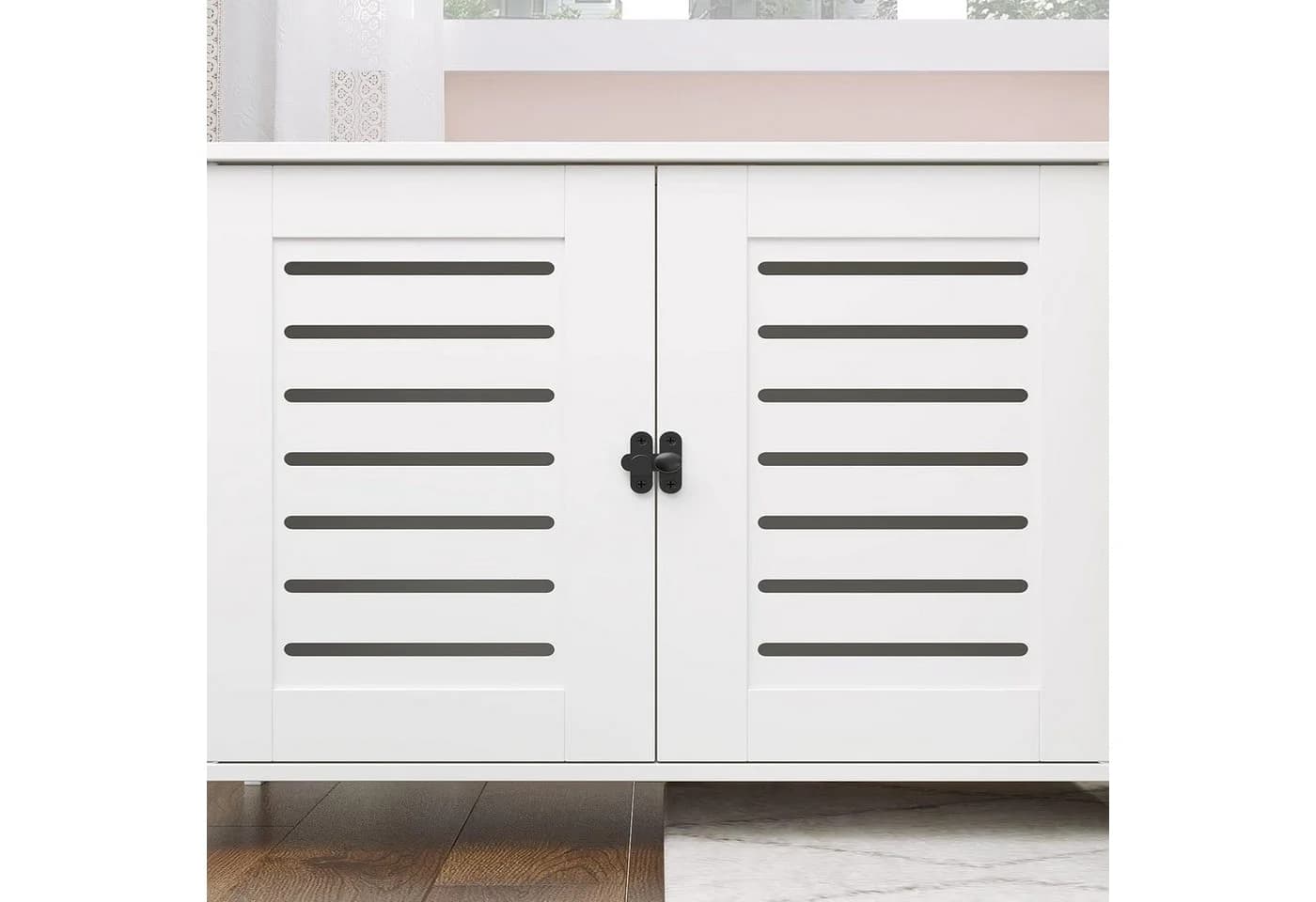 Hoobro Katzentoilette Schrank mit Doppeltüren, Katzenhaus & Katzenmöbel, Weiß - Bild 5