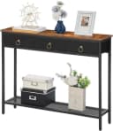 Hoobro Konsolentisch 100x25x80 cm mit 3 Schubladen Flurtisch Holz Metall Bild 2