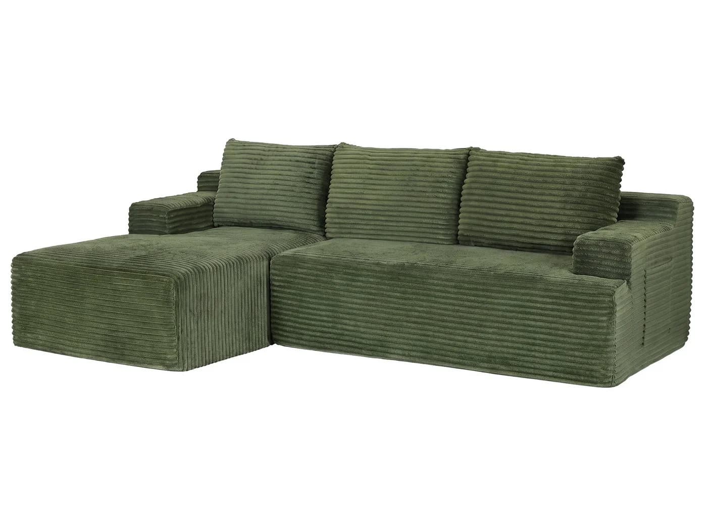 GLP Ecksofa L-Form Grün mit Schlaffunktion und Taschenfederkern - Bild 3