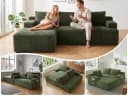 GLP Ecksofa L-Form Grün mit Schlaffunktion und Taschenfederkern Bild 4