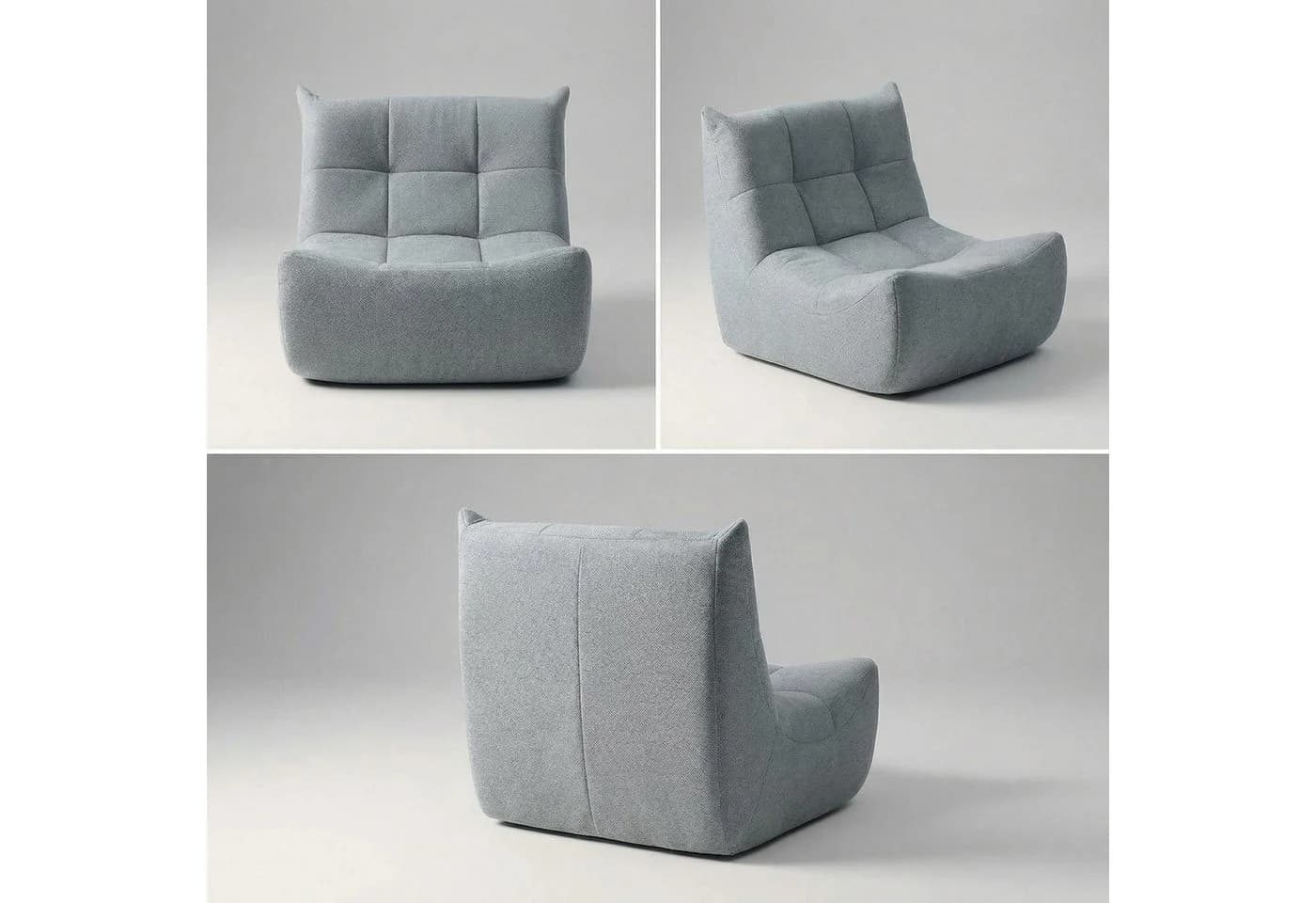 GLP Chenille Loungesessel 1-Sitzer Grau Ergonomisch - Bild 3