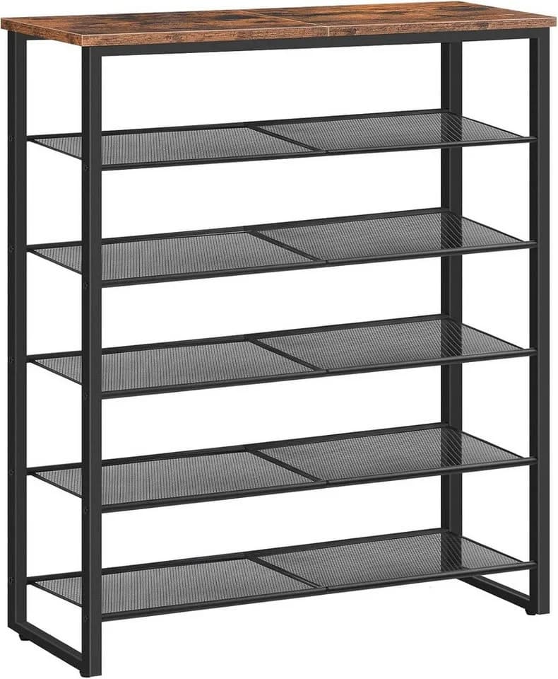 Hoobro Schuhregal 18-24 Paar Rustikal Braun Schwarz - Bild 2