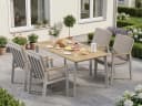 MeXo Gartenlounge-Set Aluminium Gartenmöbel 5-tlg. Beige/Grau Bild 2