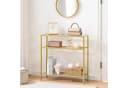 Hoobro Konsolentisch Gold 3 Ebenen Glas Metall Flurtisch 75cm Bild 1