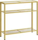 Hoobro Konsolentisch Gold 3 Ebenen Glas Metall Flurtisch 75cm Bild 2