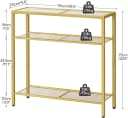 Hoobro Konsolentisch Gold 3 Ebenen Glas Metall Flurtisch 75cm Bild 3