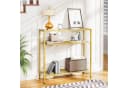 Hoobro Konsolentisch Gold 3 Ebenen Glas Metall Flurtisch 75cm Bild 4