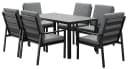 MeXo Gartenlounge-Set 6-tlg. mit Esstisch Aluminium Schwarz Bild 1