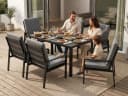 MeXo Gartenlounge-Set 6-tlg. mit Esstisch Aluminium Schwarz Bild 3
