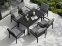 MeXo Gartenlounge-Set 6-tlg. mit Esstisch Aluminium Schwarz Bild 4