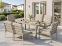 MeXo Gartenlounge-Set 6-tlg. Aluminium Beige Polywood Bild 2