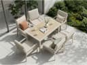 MeXo Gartenlounge-Set 6-tlg. Aluminium Beige Polywood Bild 4