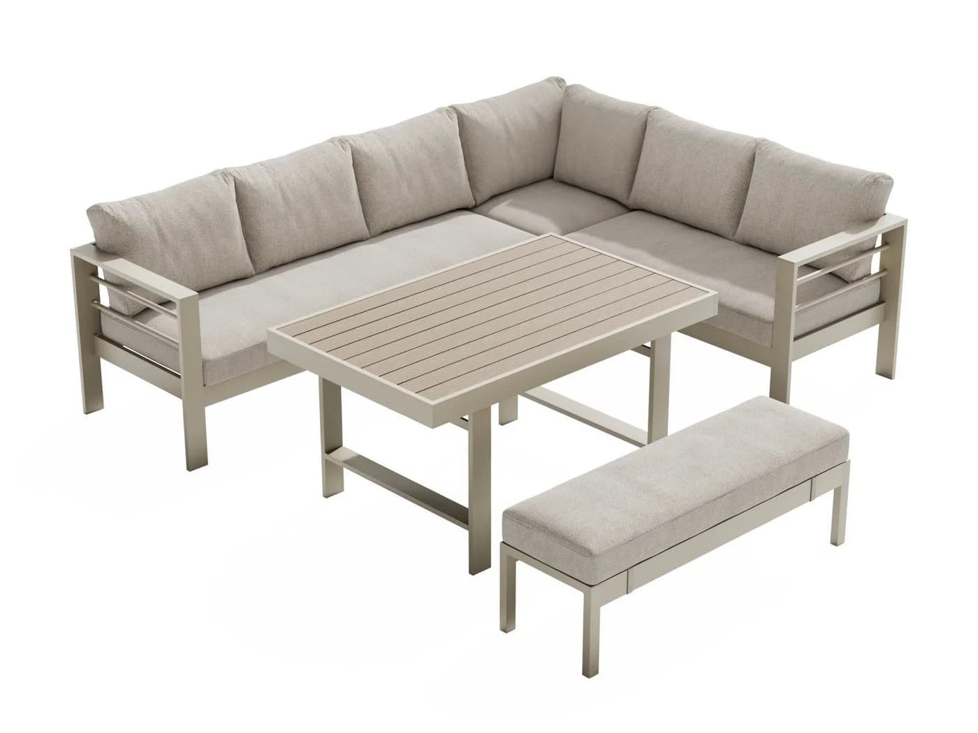 MeXo Gartenlounge-Set XXL Aluminium 6-8 Personen Beige
