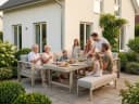 MeXo Gartenlounge-Set XXL Aluminium 6-8 Personen Beige Bild 5