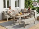 MeXo Gartenlounge-Set XXL 5-tlg. Aluminium Beige Bild 4