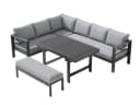 MeXo Gartenlounge-Set 5-tlg. Grau Aluminium mit Esstisch Bild 1