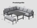 MeXo Gartenlounge-Set 5-tlg. Grau Aluminium mit Esstisch Bild 3