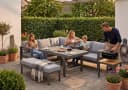 MeXo Gartenlounge-Set 5-tlg. Grau Aluminium mit Esstisch Bild 4