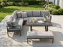 MeXo Gartenlounge-Set 5-tlg. Grau Aluminium mit Esstisch Bild 5