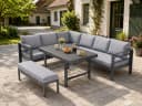 MeXo Gartenlounge-Set Aluminium Eck 5-tlg. Grau mit Kissen Bild 2