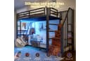 Odikalo Hochbett Metallbett 90x200 140x200 mit LED-Lichtleiste Bild 3